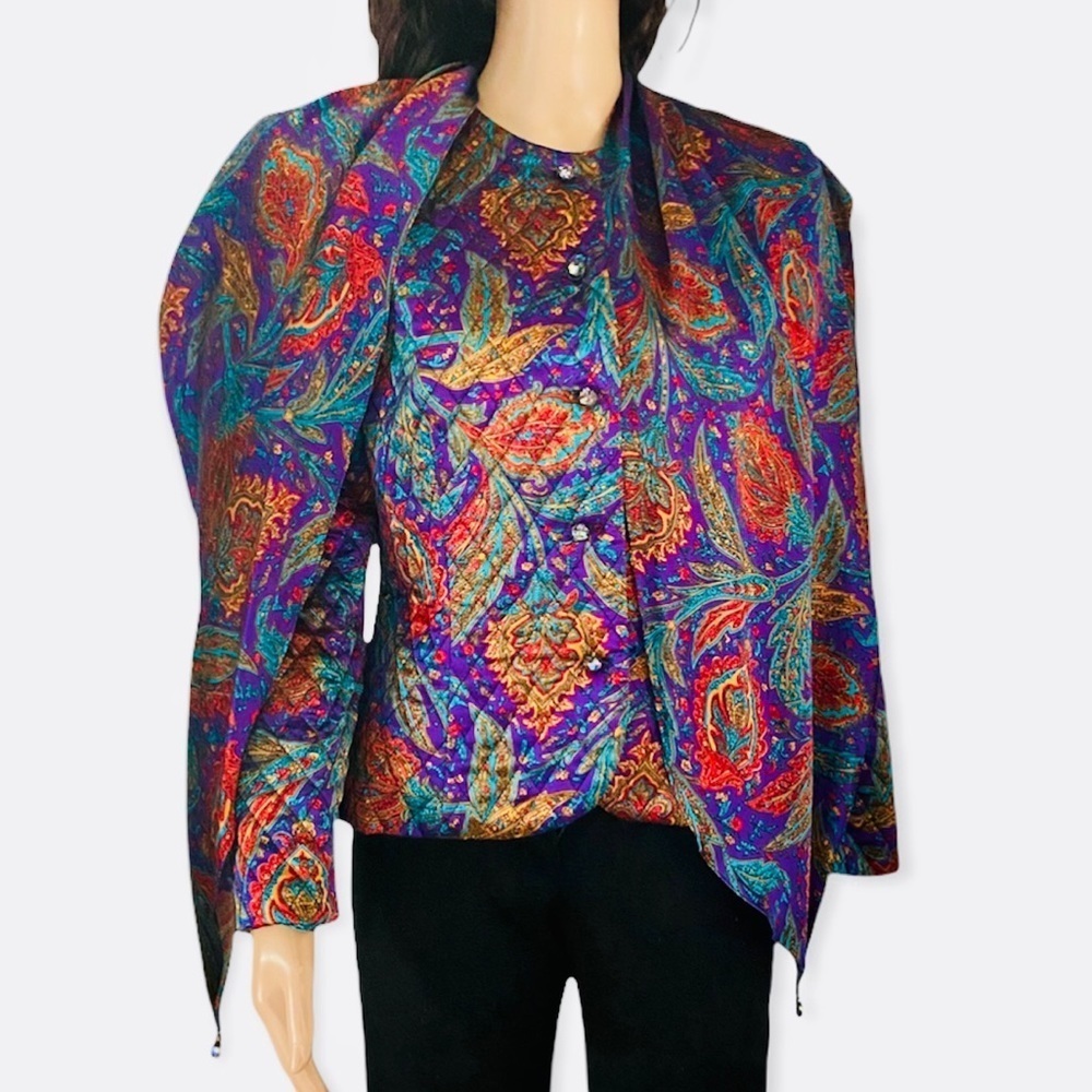 Anna Balena  Vintage RENAISSANCE Style JACKET with throw over attached Scarf